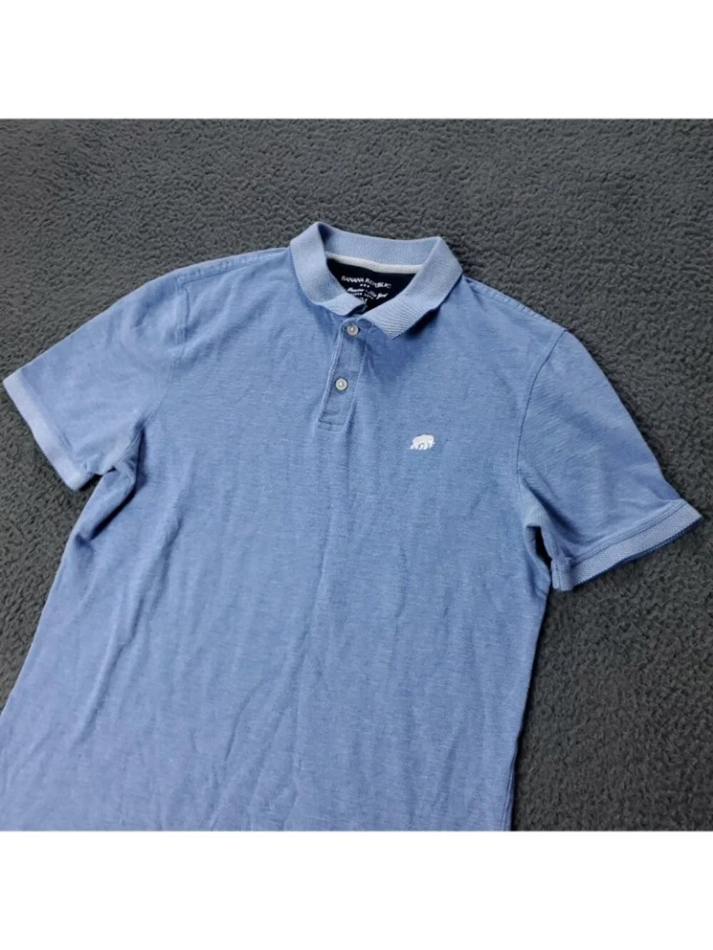 Banana Republic Polo Shirt Mens M Medium Blue Cotton Short Sleeve SF NY Casual